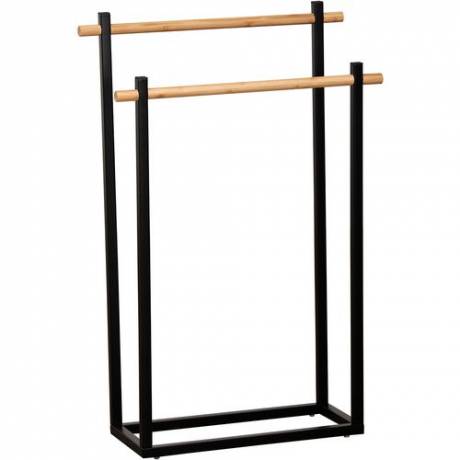 Tendance držač peškira sa 2 prečke pravugaoni metal bambus , crni